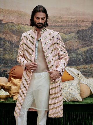 Zehra Pink Sherwani Set by Itrh Men available on Indiaspopup.com