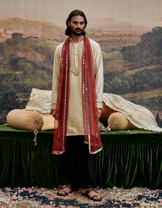 Zora Beige Kurta Set by Itrh Men available on Indiaspopup.com