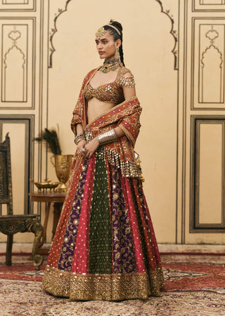 Shilpkar brocade phulkari lehenga set