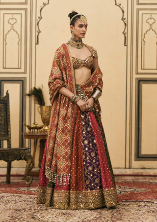 Shilpkar brocade phulkari lehenga set