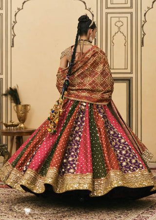 Shilpkar brocade phulkari lehenga set