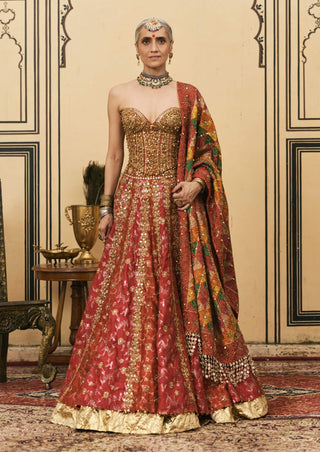 Samyukta corset brocade lehenga set