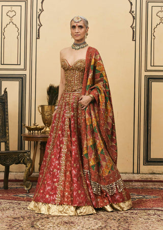 Samyukta corset brocade lehenga set