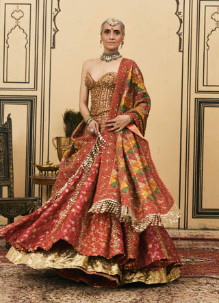 Samyukta corset brocade lehenga set