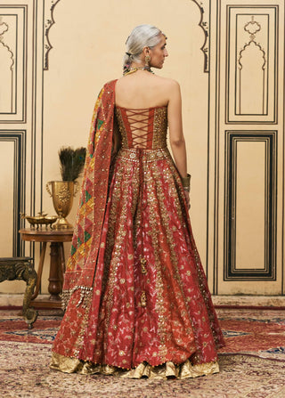 Samyukta corset brocade lehenga set