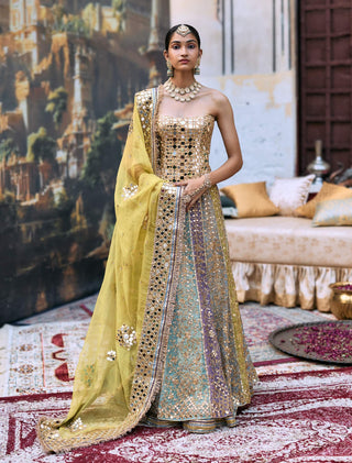 Multicolor chaitrangi lehenga set