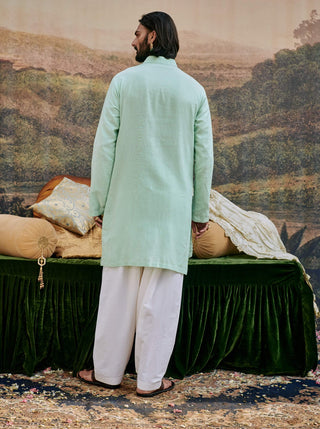 Aasmani Blue Kurta Set by Itrh Men available on Indiaspopup.com