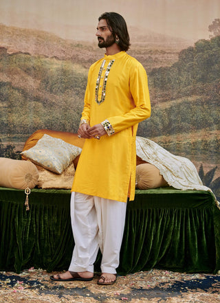 Khayalat-E Yellow Kurta Set by Itrh Men available on Indiaspopup.com