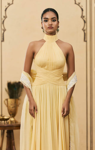 Butter yellow radiant georgette gown