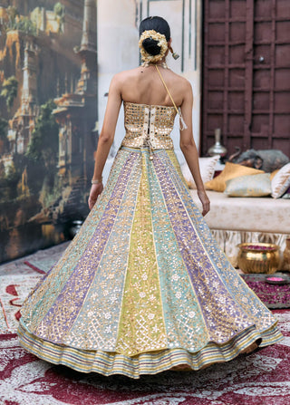 Multicolor chaitrangi lehenga set