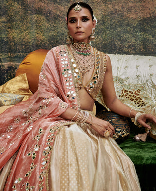 Svet Gulal Ivory Lehenga Set by Itrh available on Indiaspopup.com