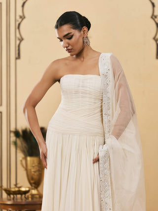 Ivory graceful georgette gown