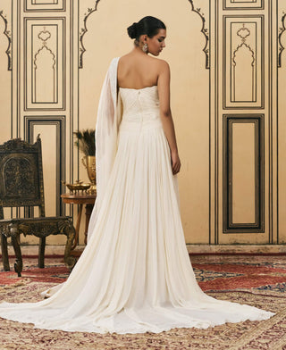 Ivory graceful georgette gown