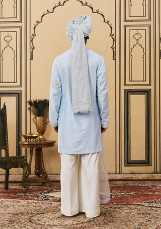 Powder blue airy chanderi kurta set
