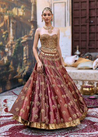 Magenta arunima lehenga set