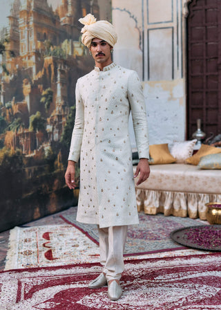 Ivory gajraj sherwani set