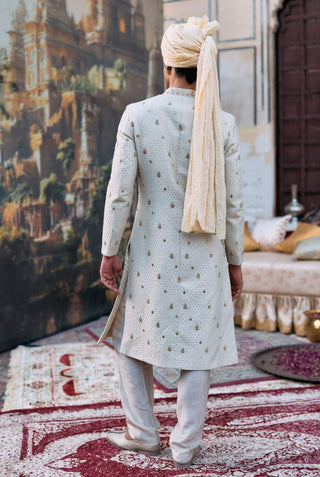 Ivory gajraj sherwani set