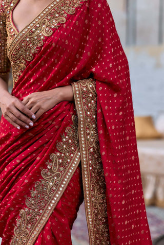 Red surangana sari and blouse