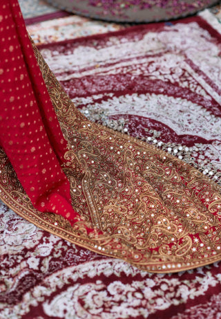 Red surangana sari and blouse