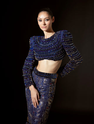 Akhenaten blue lehenga and blouse