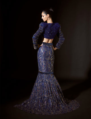 Akhenaten blue lehenga and blouse