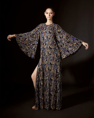 Black nile essence kaftan dress