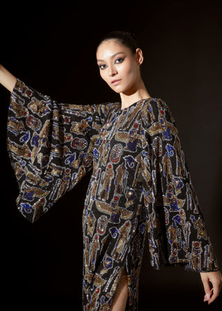 Black nile essence kaftan dress