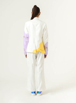 Siddhant Aggarwal-White Patched Wide Leg Trouser-INDIASPOPUP.COM