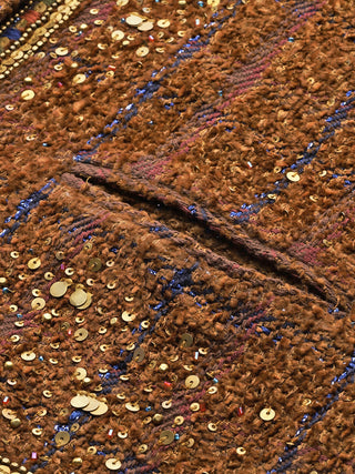 Brown solid full sleeved jacket