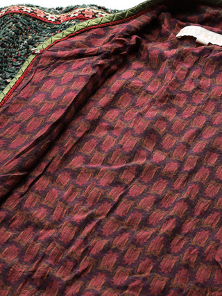 Teal solid full sleeve jacket