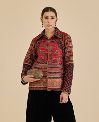 Black and burgundy tailored jacket