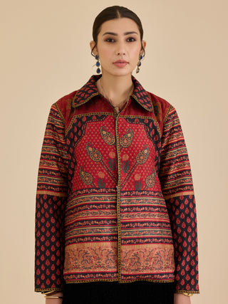 Black and burgundy tailored jacket