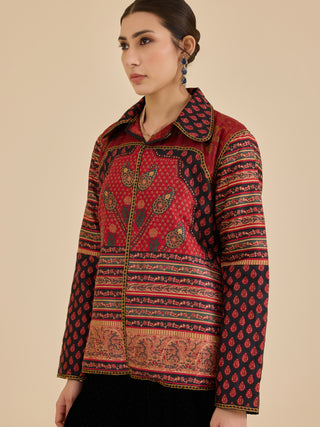 Black and burgundy tailored jacket