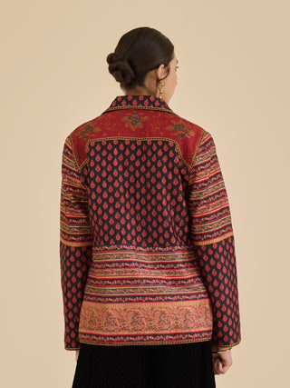 Black and burgundy tailored jacket