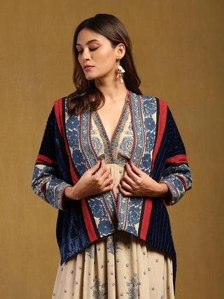 Blue Azra Jacket by Ritu Kumar available on Indiaspopup