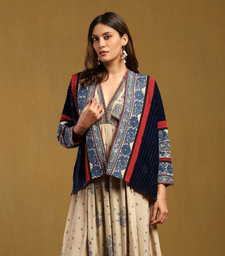 Blue Azra Jacket by Ritu Kumar available on Indiaspopup