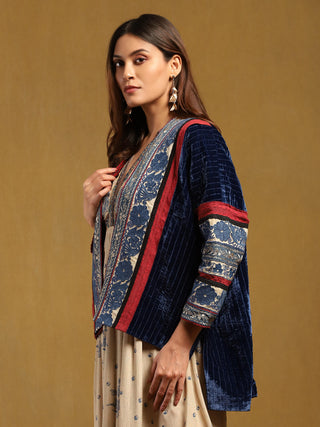 Blue Azra Jacket by Ritu Kumar available on Indiaspopup