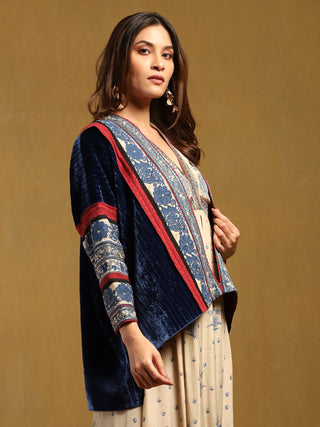 Blue Azra Jacket by Ritu Kumar available on Indiaspopup