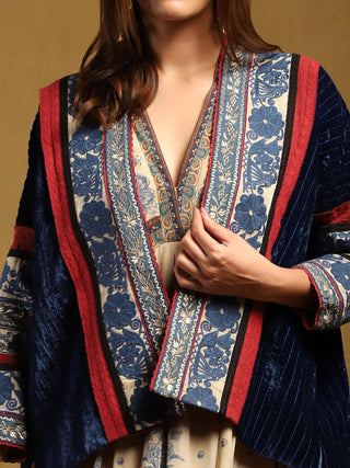 Blue Azra Jacket by Ritu Kumar available on Indiaspopup