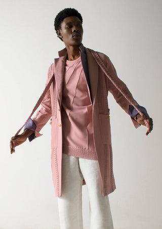 Jatin Malik-Blush Pink Overcoat-INDIASPOPUP.COM