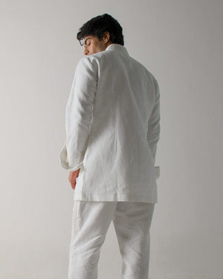 Jatin Malik-Ivory Pin Tuck Jacket-INDIASPOPUP.COM