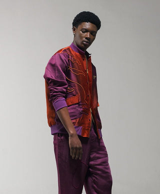 Jatin Malik-Orange Purple Ombre Jacket-INDIASPOPUP.COM