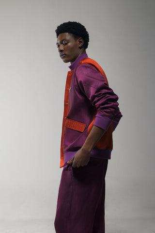 Jatin Malik-Orange Purple Ombre Jacket-INDIASPOPUP.COM