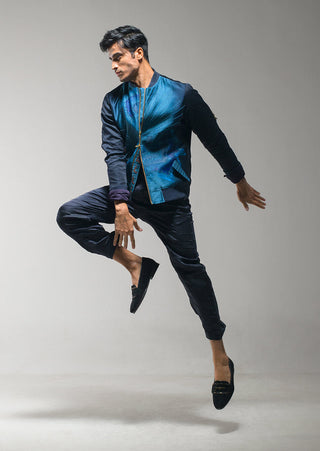 Jatin Malik-Midnight Blue Bomber Jacket-INDIASPOPUP.COM