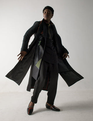 Jatin Malik-Black Long Overcoat-INDIASPOPUP.COM