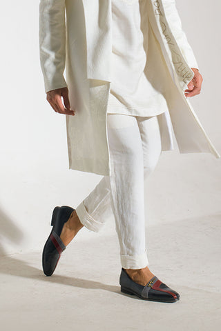 Jatin Malik-Ivory Textured Kurta And Overcoat Set-INDIASPOPUP.COM