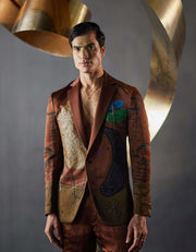 Olive brown blazer and trousers