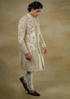 Jatin Malik-Butter Cream Sherwani Set-INDIASPOPUP.COM