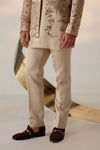 Sand grey short jacket kurta set