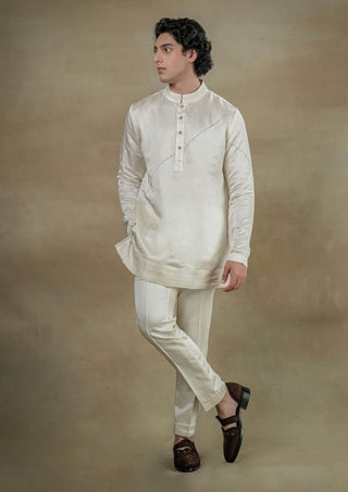 Jatin Malik-Ivory Short And Trousers-INDIASPOPUP.COM